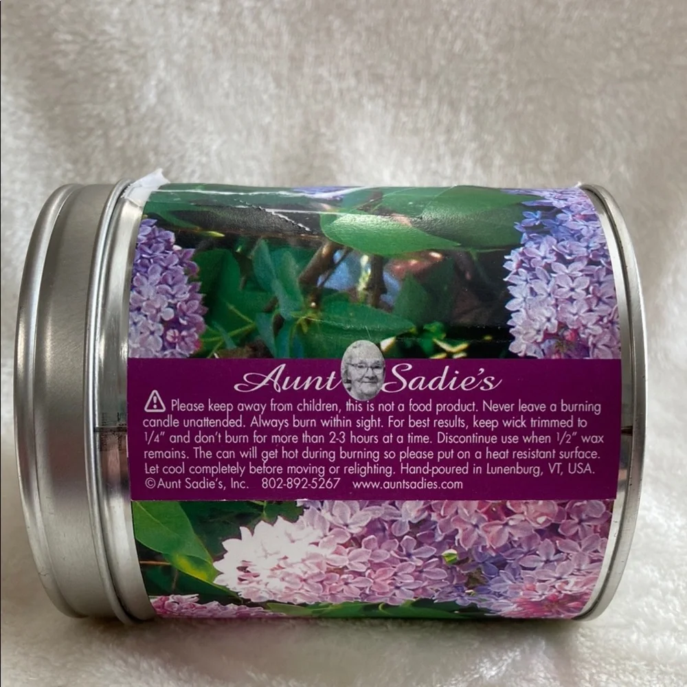 Lilac Bush Scented Candle - White & Purple - Never Used